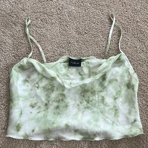 Urban outfitters, green/ white rye dye crop top.